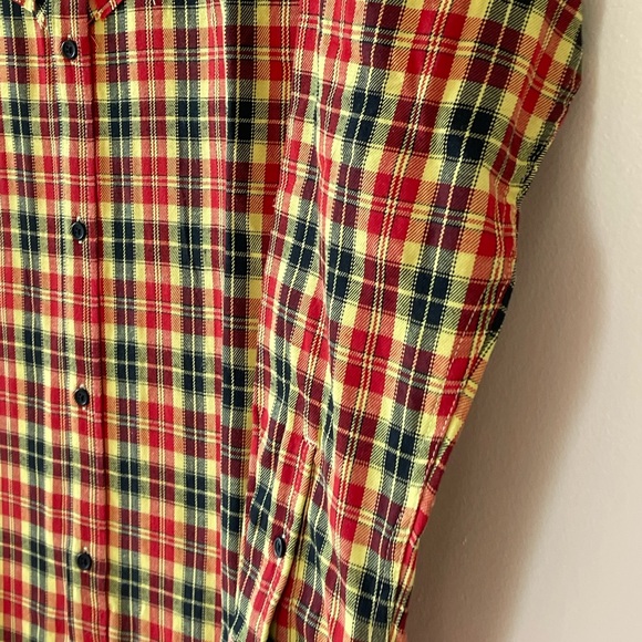 Detache Labs Yellow Plaid Button Down Shirt, Western Style Detail, Men's XL - Picture 7 of 11